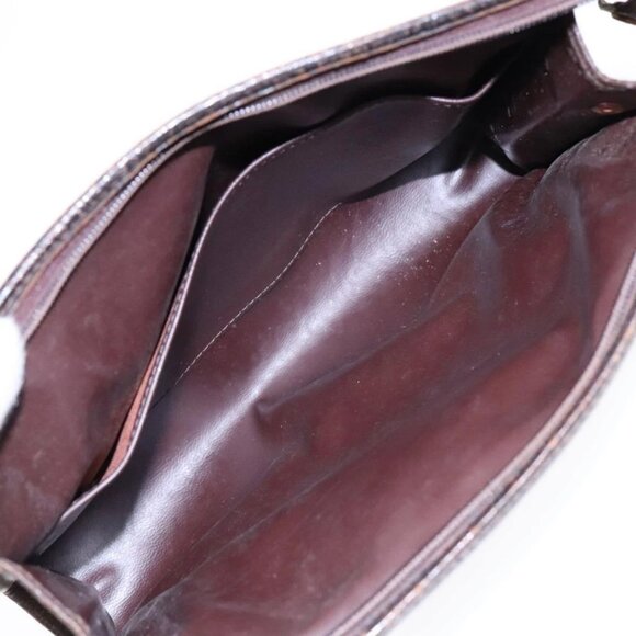 Burberrys Nova Check Clutch Bag Canvas Leather Beige Brown Auth 89716 - Picture 10 of 16